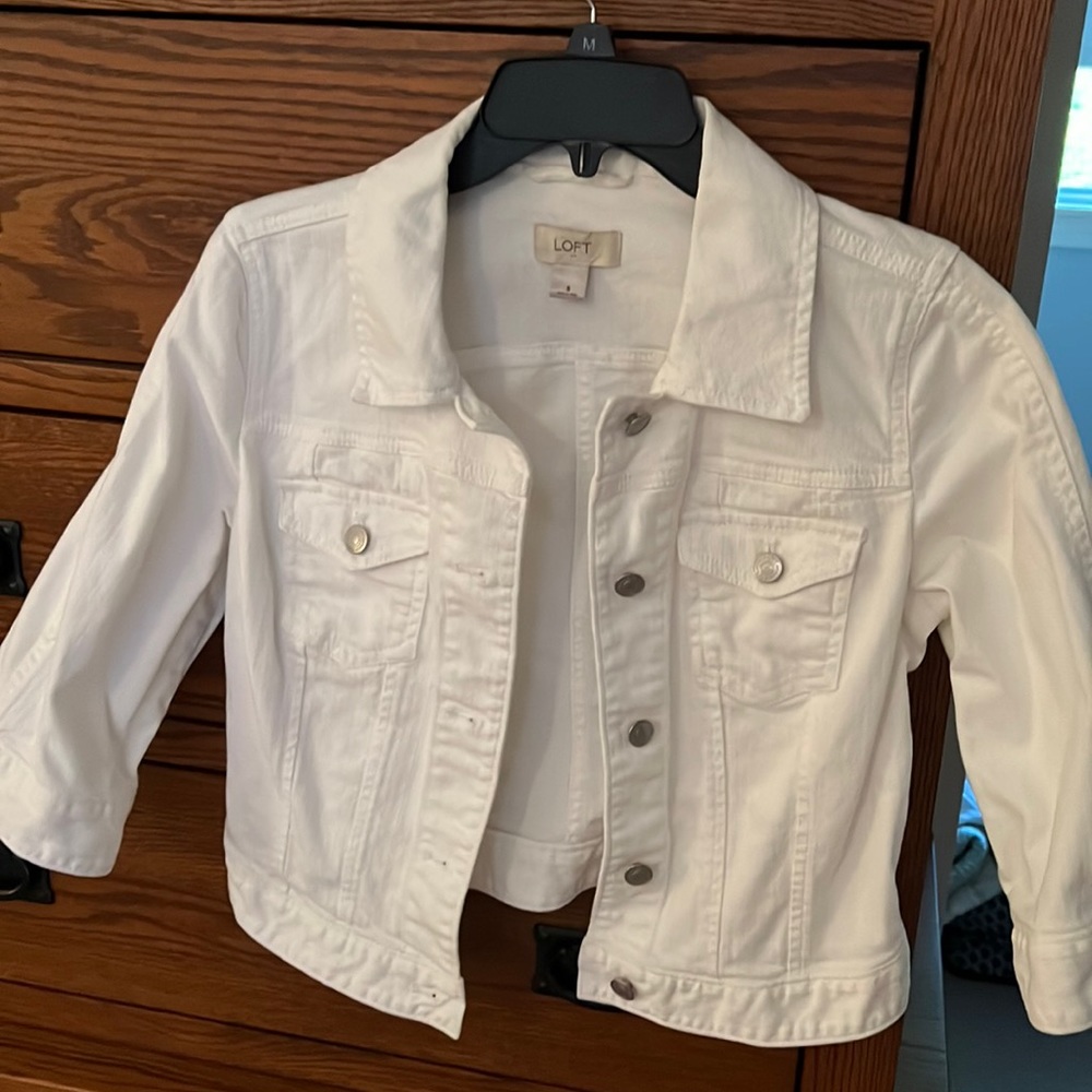 white jean jacket